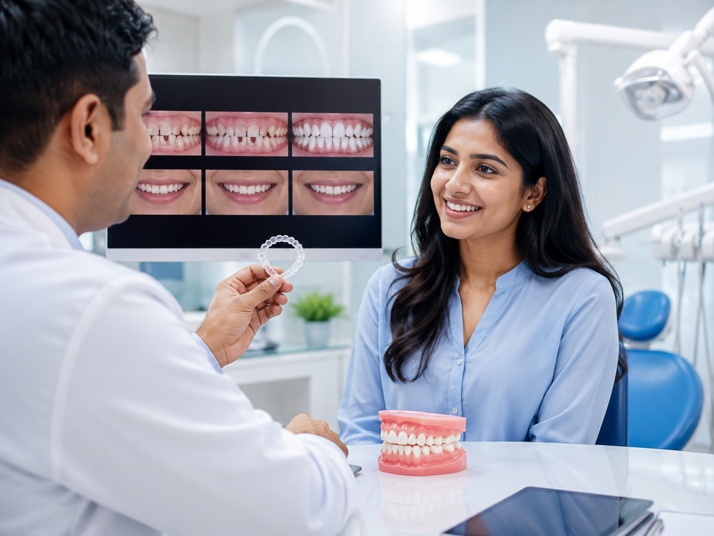 Invisible aligners for crowded teeth, gaps, crooked teeth and selected bite problems in Thane